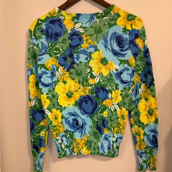Lands’ End Classic Floral Garden Party Cottagecore Cotton Cardigan – XS (2–4) - Picture 5 of 7